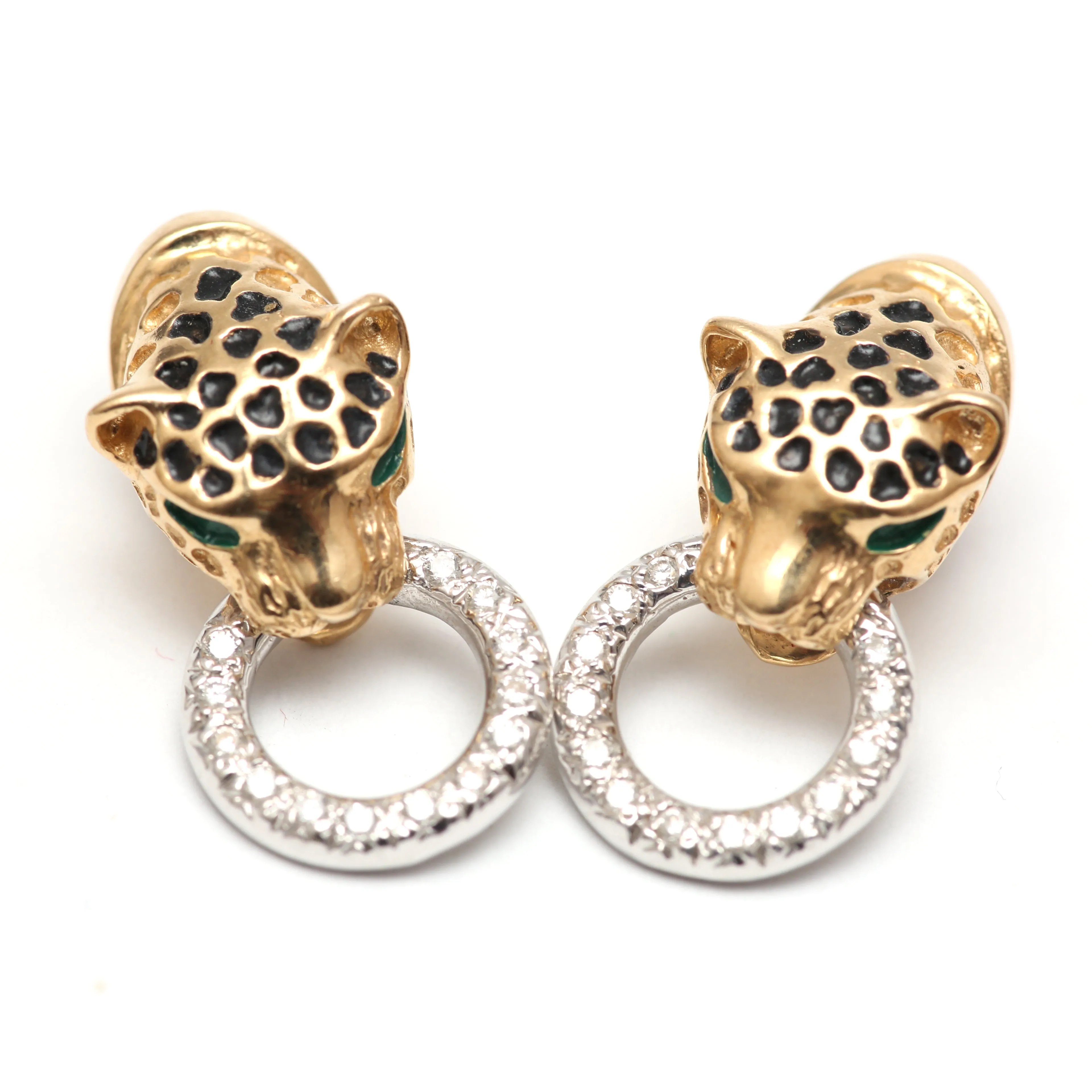 14k Leopard Door Knocker Earrings