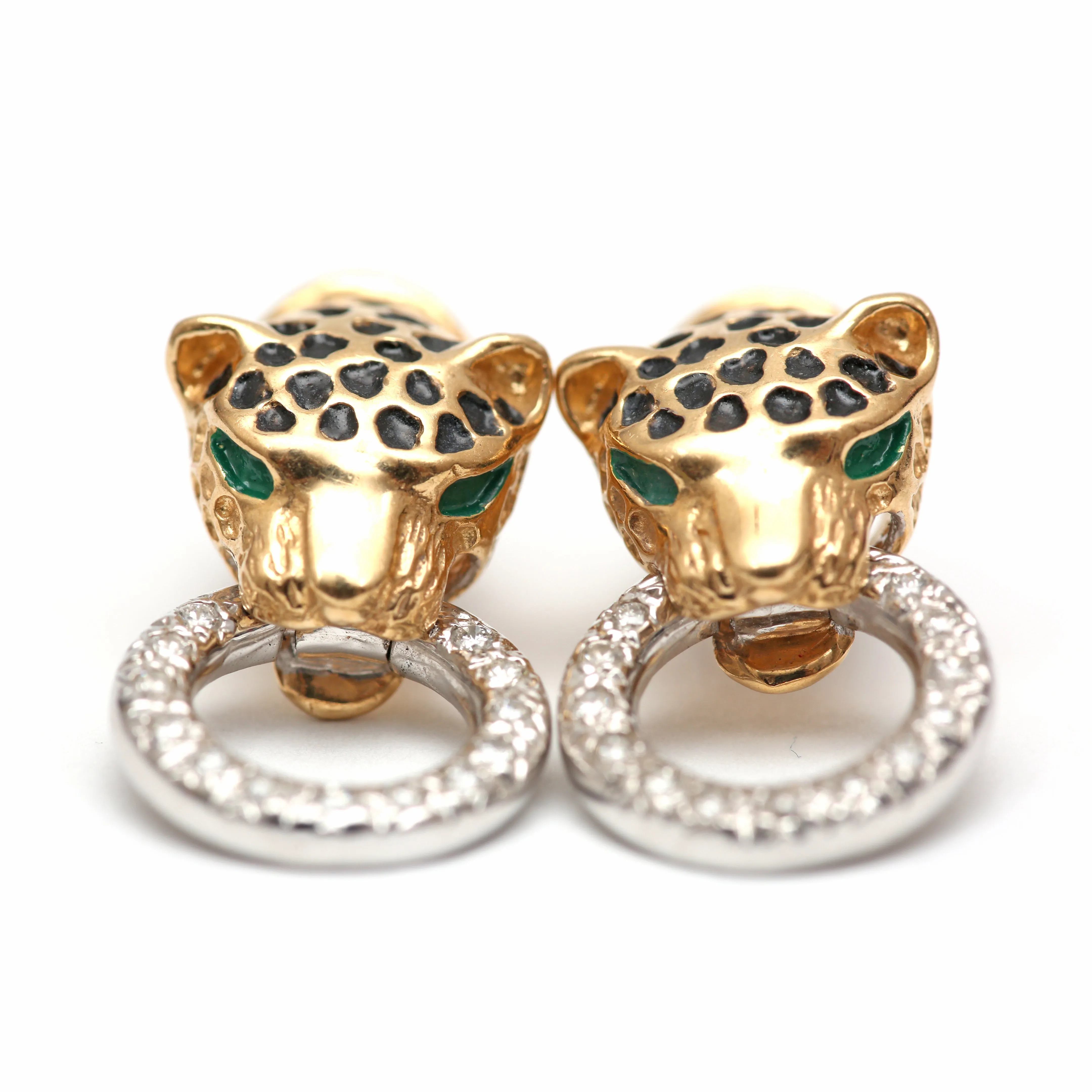14k Leopard Door Knocker Earrings