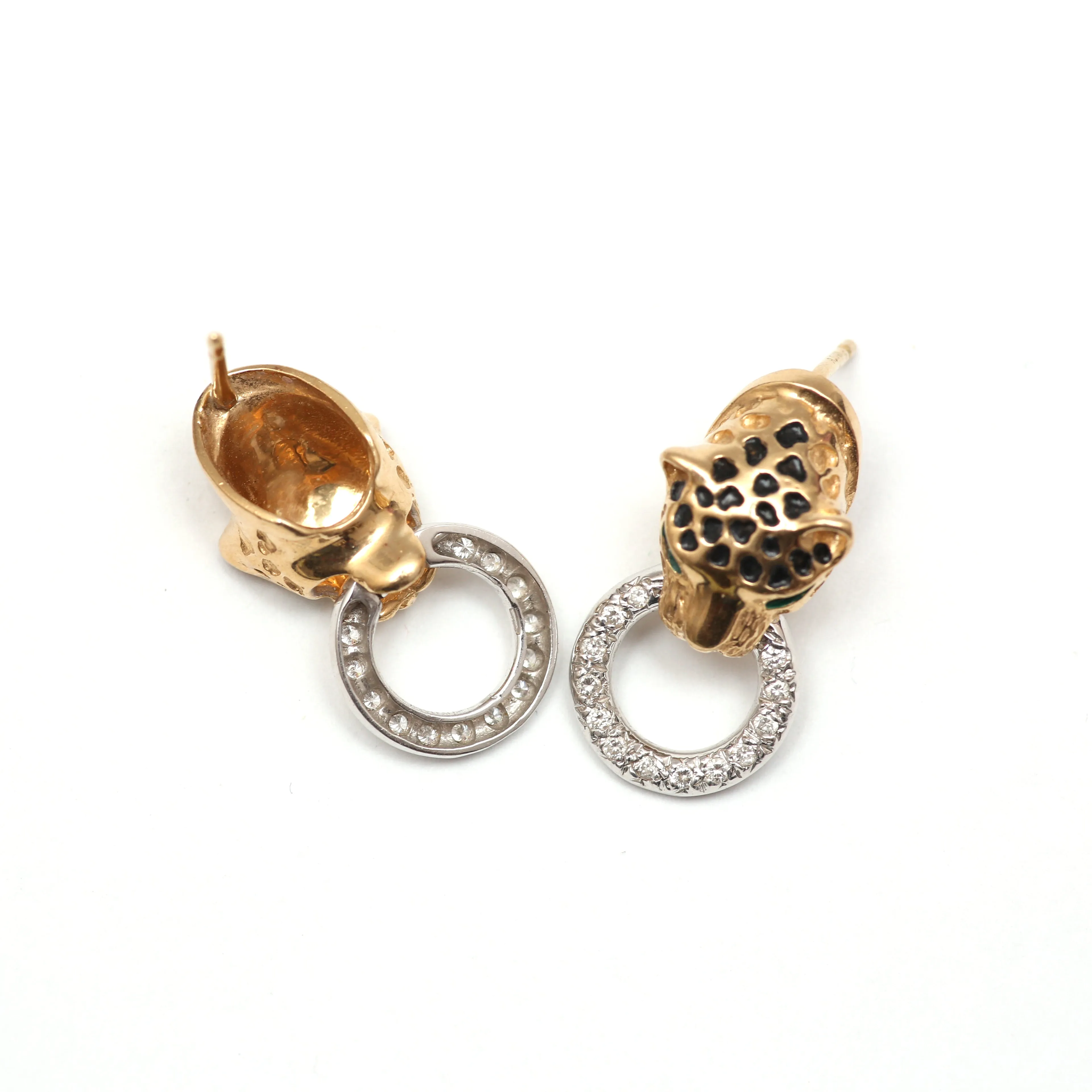 14k Leopard Door Knocker Earrings