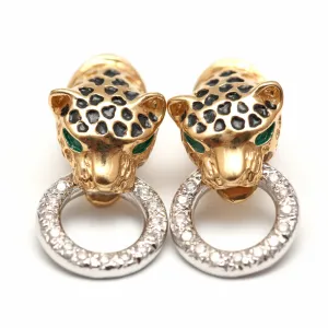 14k Leopard Door Knocker Earrings