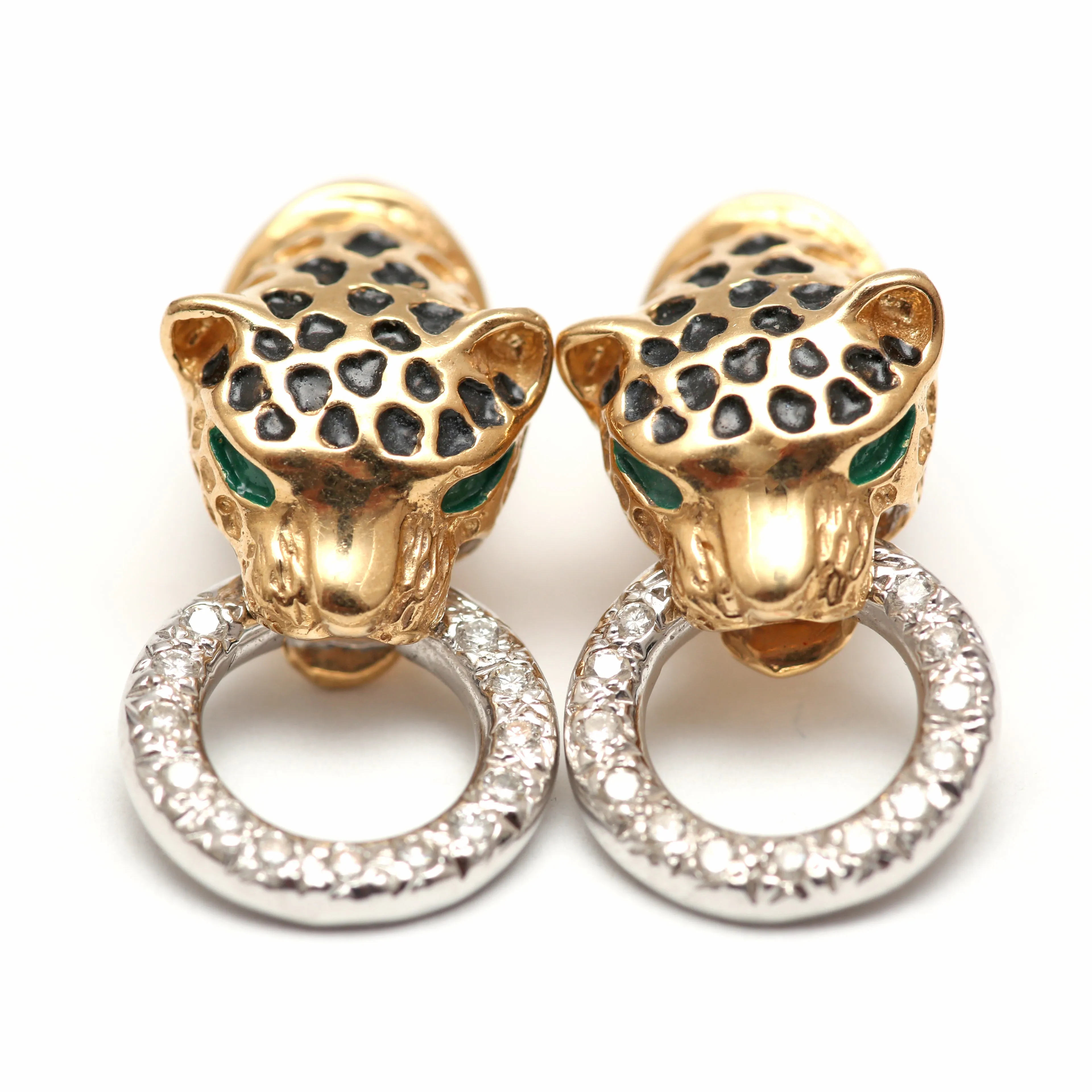 14k Leopard Door Knocker Earrings