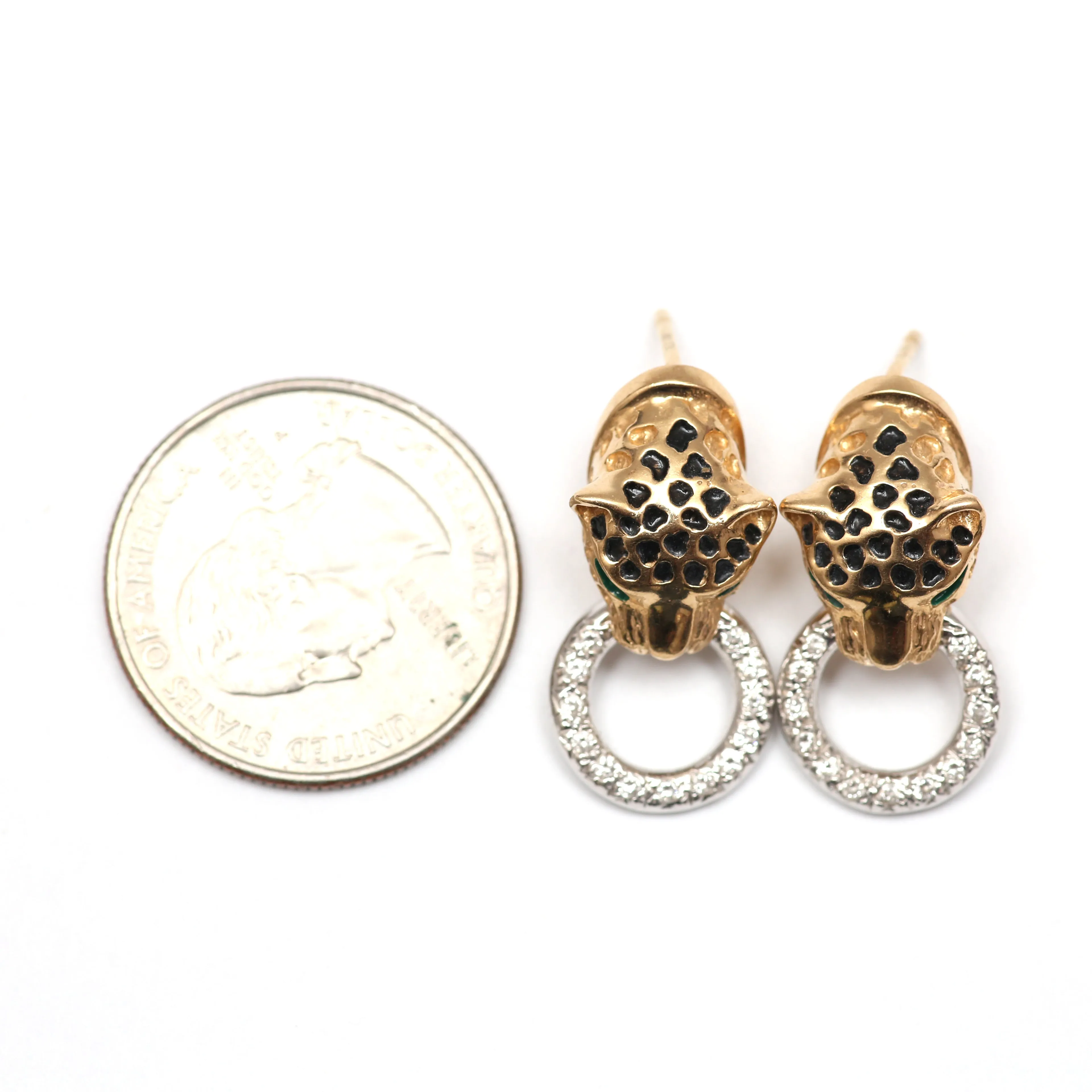 14k Leopard Door Knocker Earrings