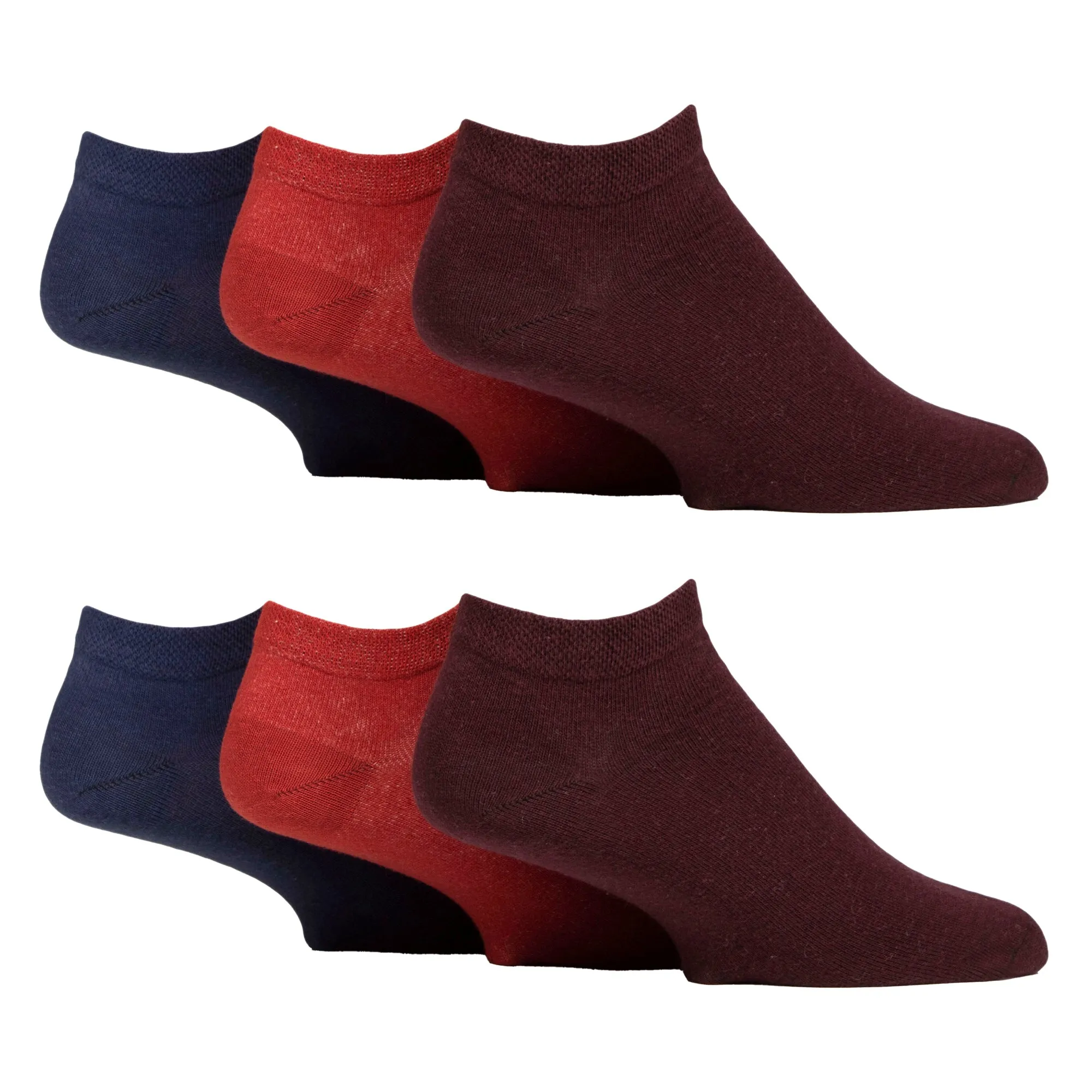 6 Pack Mens Diabetic Trainer Socks | Cushioned Foot Wide Ankle Socks