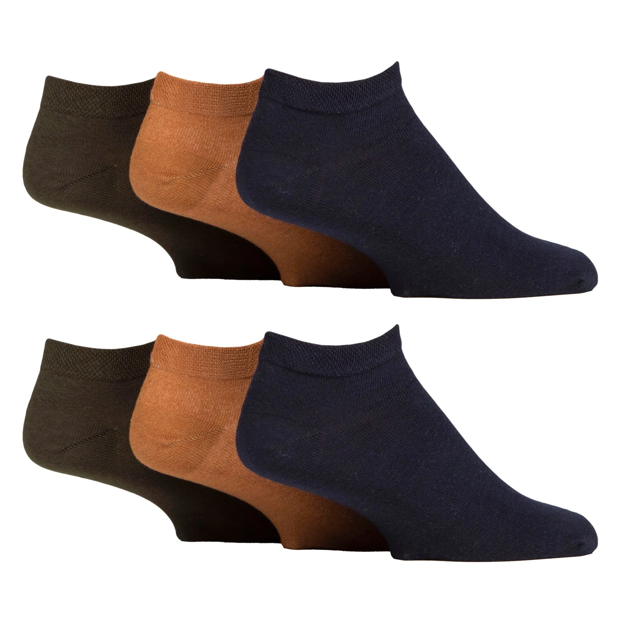 6 Pack Mens Diabetic Trainer Socks | Cushioned Foot Wide Ankle Socks