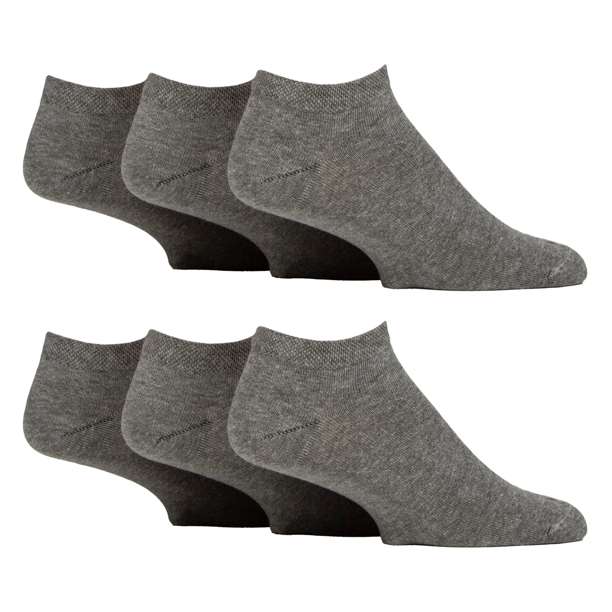 6 Pack Mens Diabetic Trainer Socks | Cushioned Foot Wide Ankle Socks