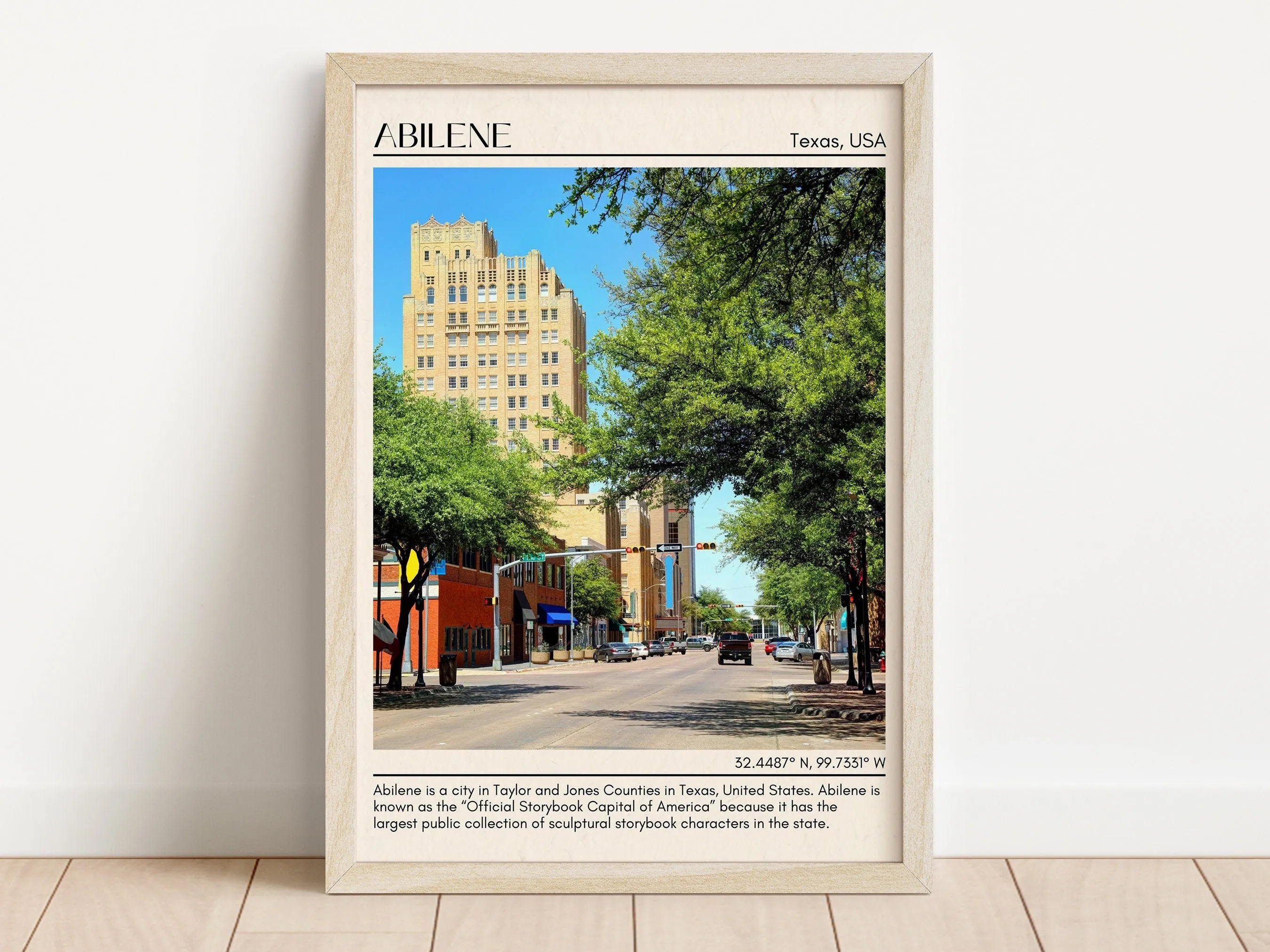 Abilene Minimal Wall Art, Texas, USA