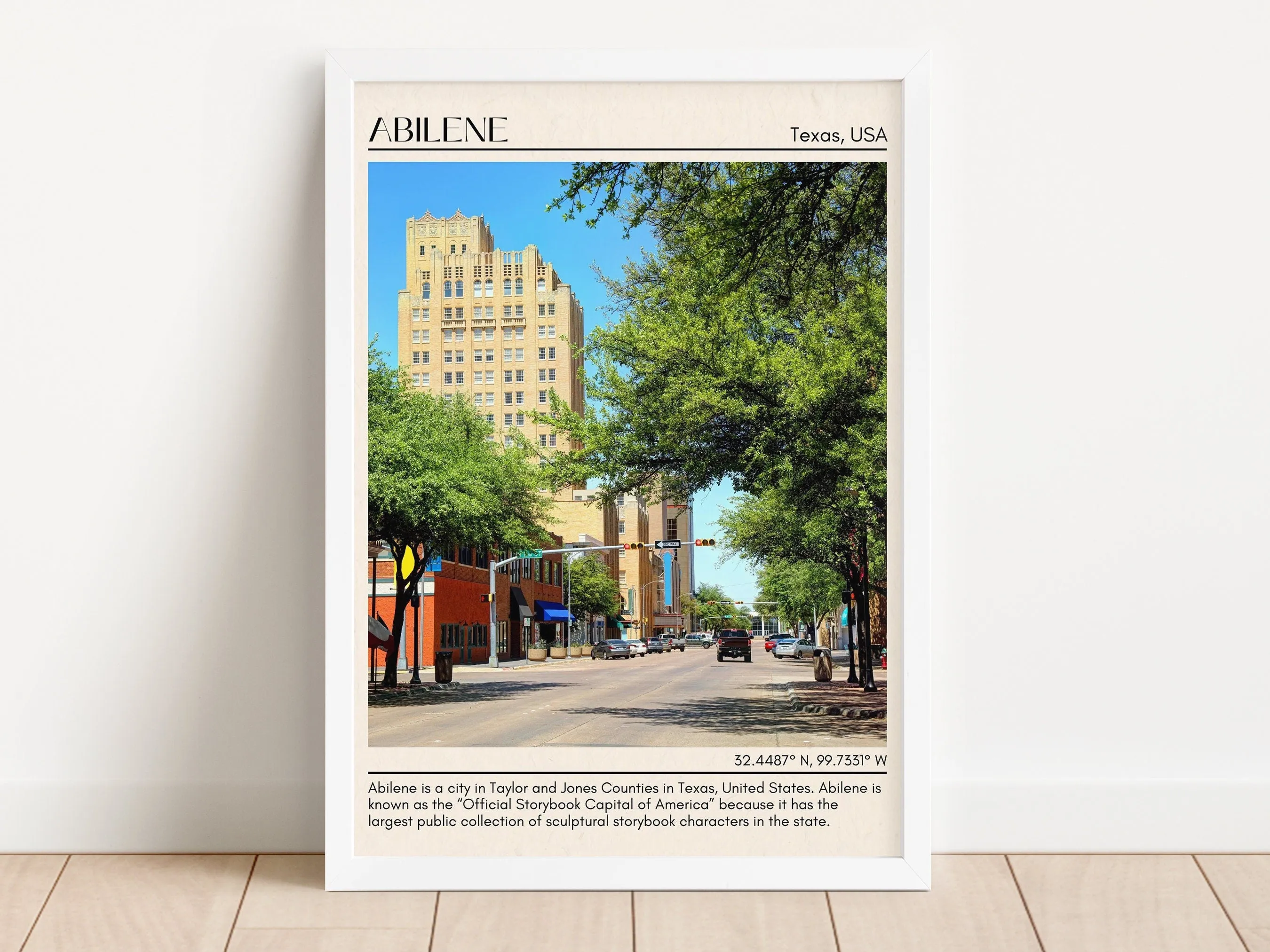 Abilene Minimal Wall Art, Texas, USA