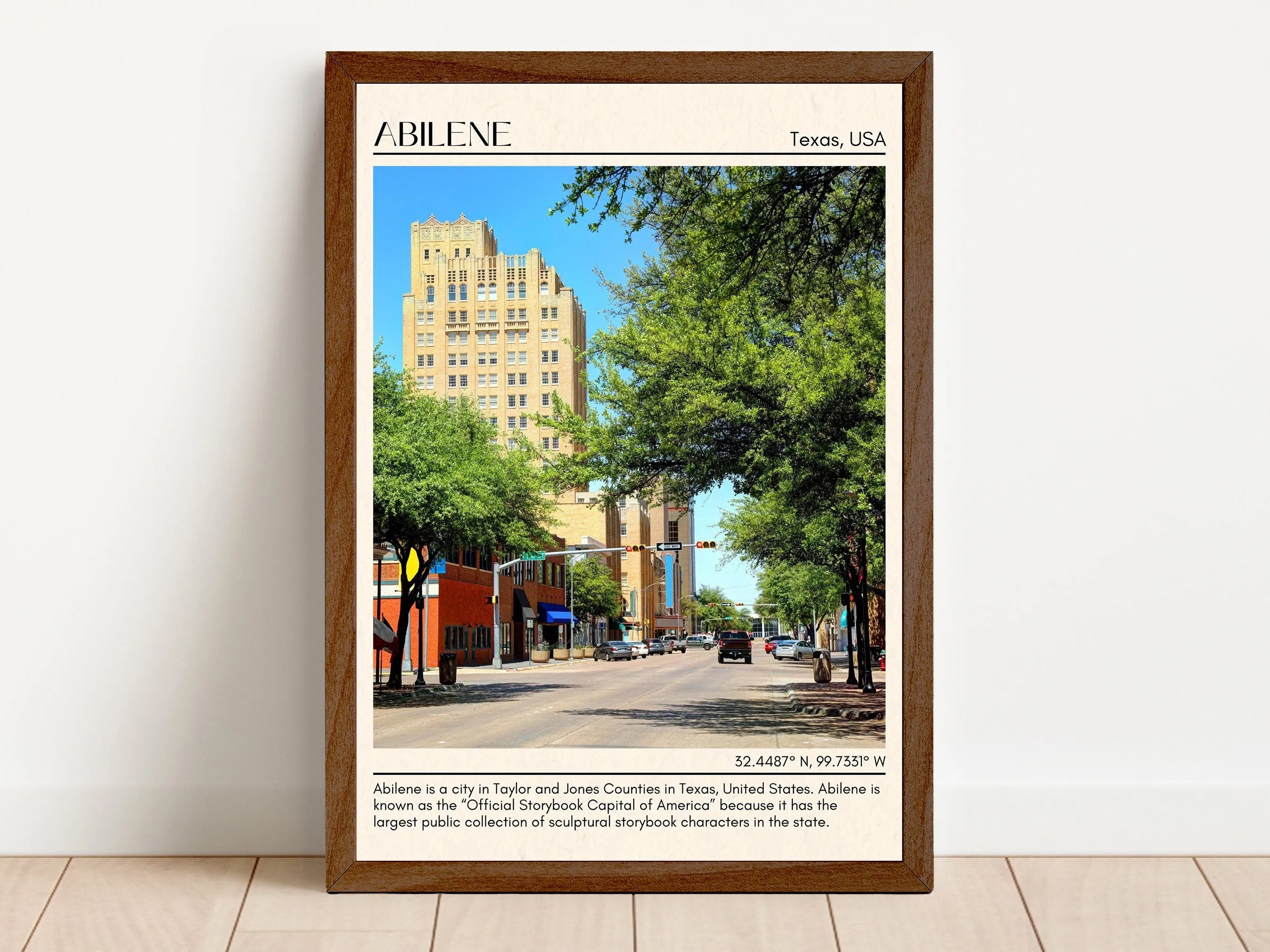 Abilene Minimal Wall Art, Texas, USA