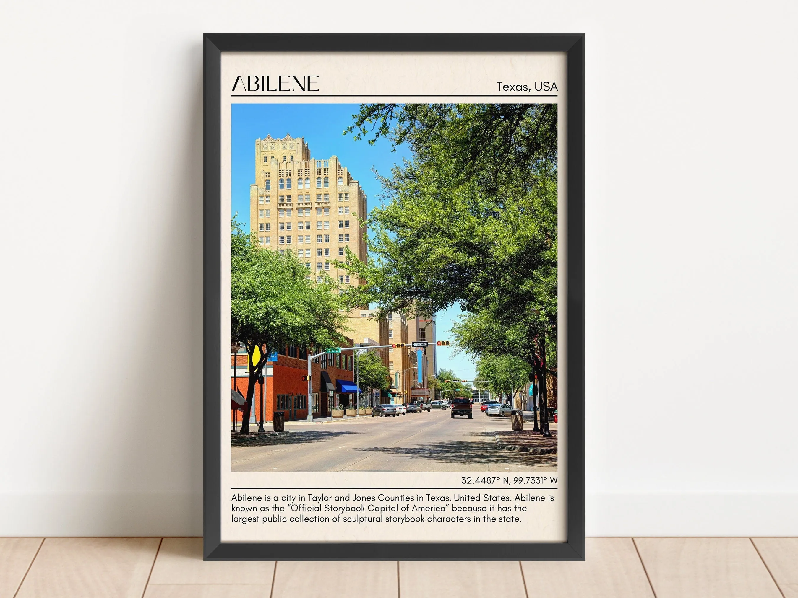 Abilene Minimal Wall Art, Texas, USA