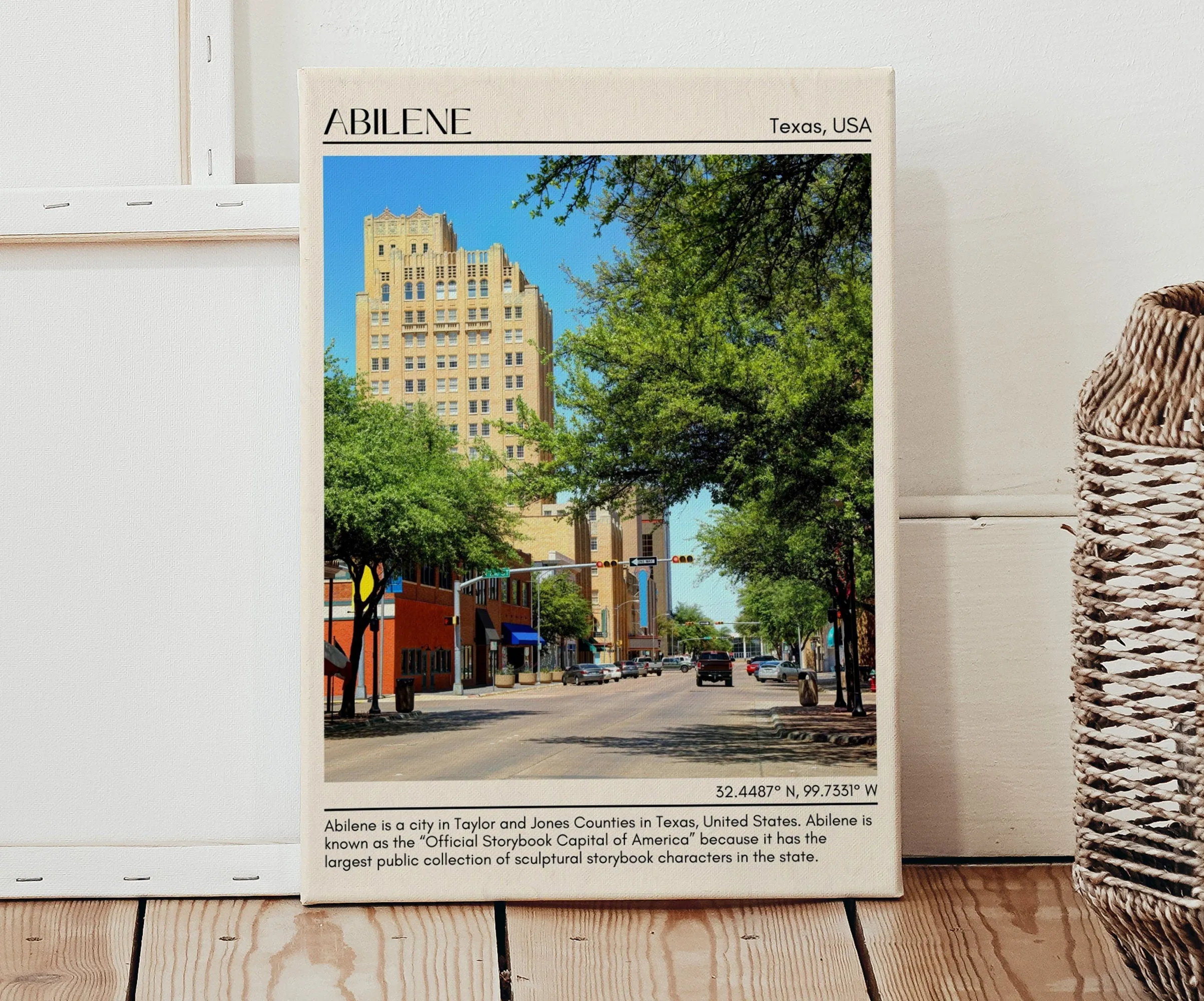 Abilene Minimal Wall Art, Texas, USA