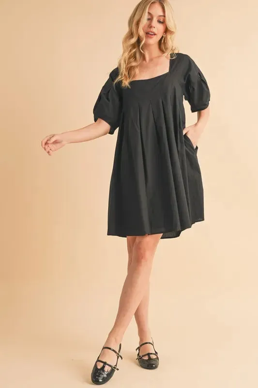 Aemi   Co Square Neck Babydoll Dress with Pockets