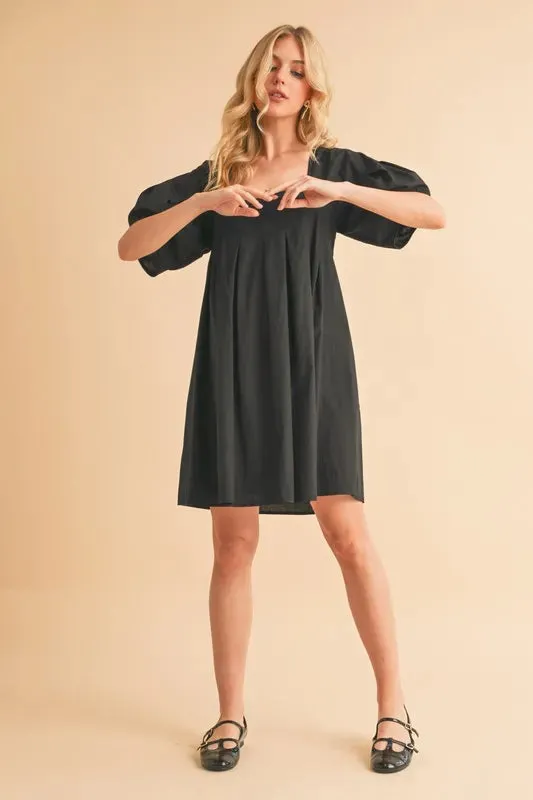 Aemi   Co Square Neck Babydoll Dress with Pockets