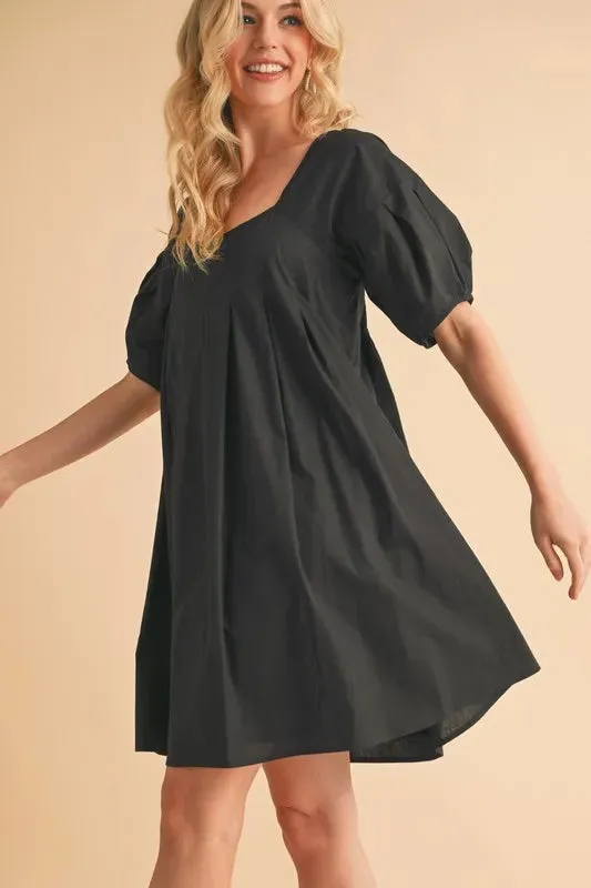 Aemi   Co Square Neck Babydoll Dress with Pockets
