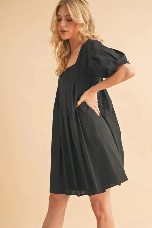 Aemi   Co Square Neck Babydoll Dress with Pockets