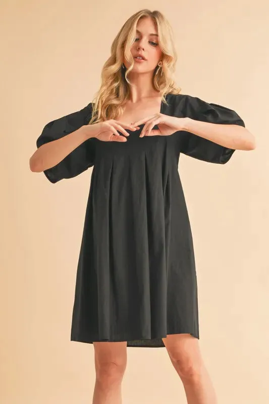 Aemi   Co Square Neck Babydoll Dress with Pockets
