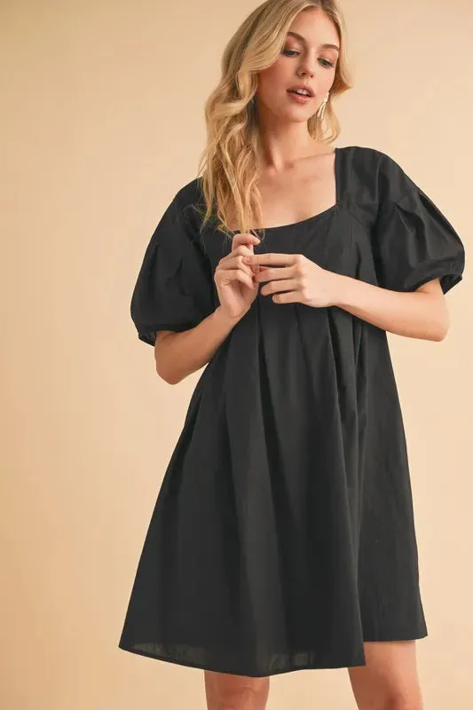 Aemi   Co Square Neck Babydoll Dress with Pockets