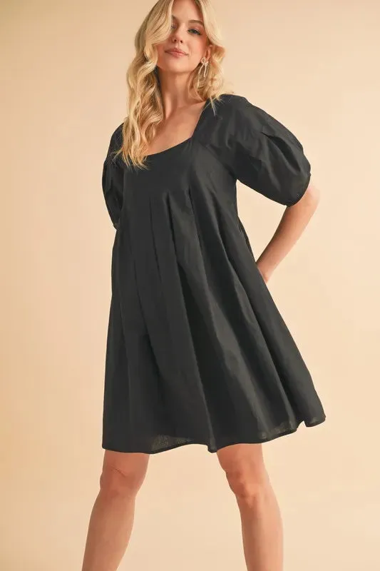 Aemi   Co Square Neck Babydoll Dress with Pockets