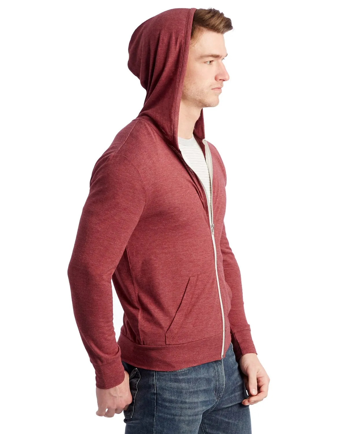 Alternative Unisex Eco-Jersey Zip Hoodie | Eco True Currant