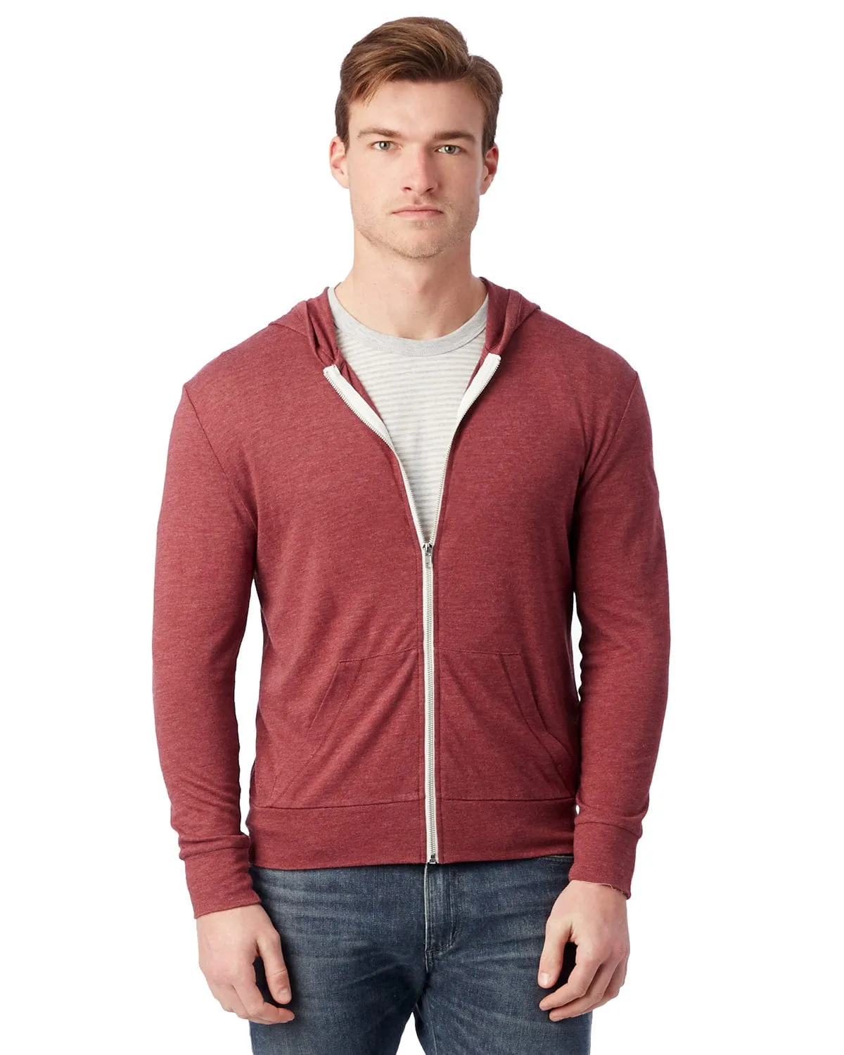 Alternative Unisex Eco-Jersey Zip Hoodie | Eco True Currant