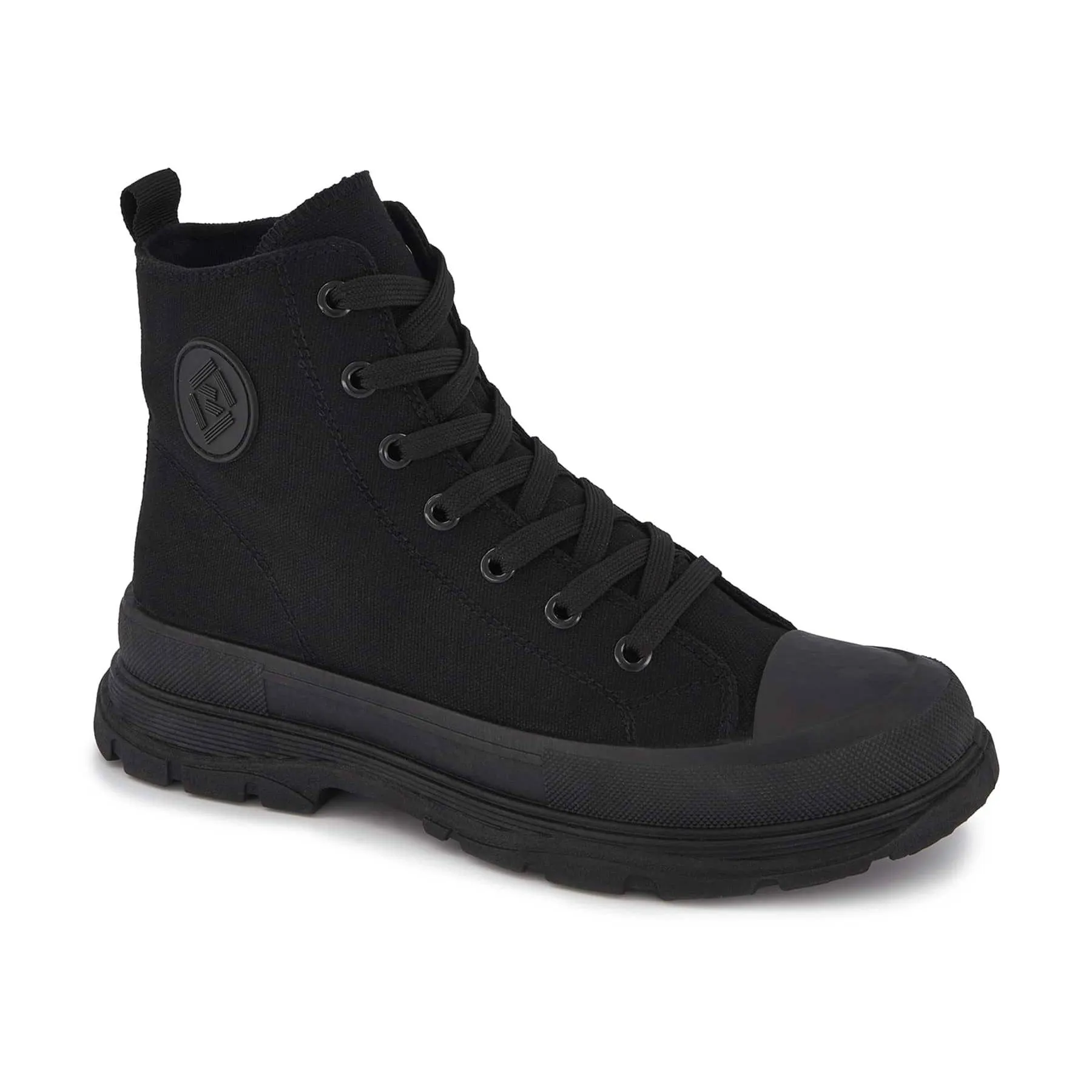 Andrea Canvas Sneaker Booties With Side Zipper 63898
