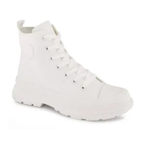 Andrea Canvas Sneaker Booties With Side Zipper 63898