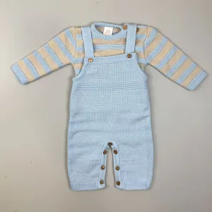 Baby Boy Dungarees & Knitted Top - Blue