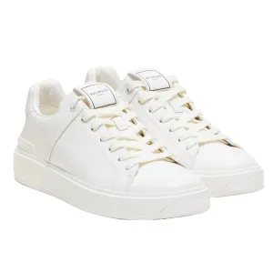 BALMAIN B-COURT TRAINERS IN CALF SKIN WHITE