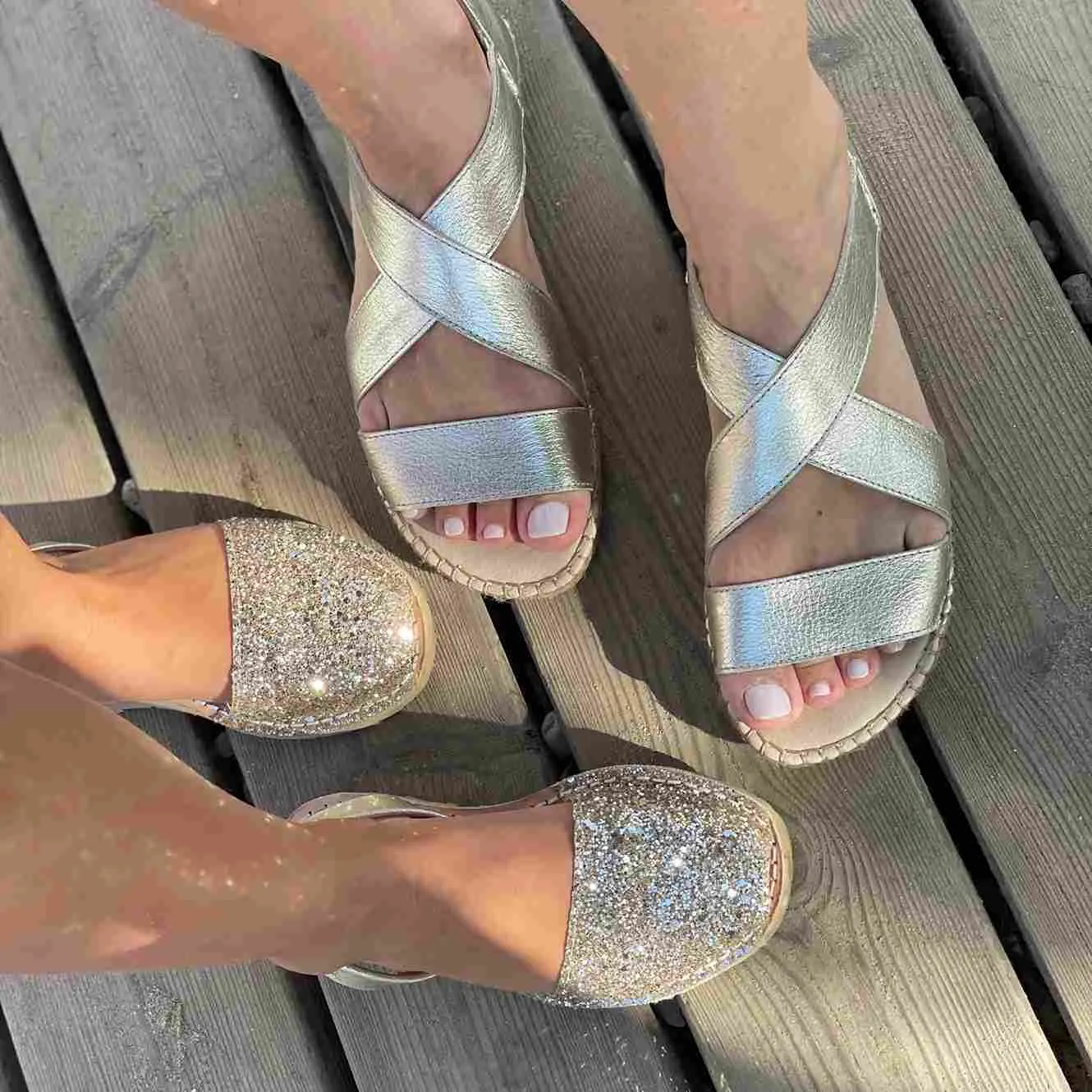 Beach Espadrille in Champagne