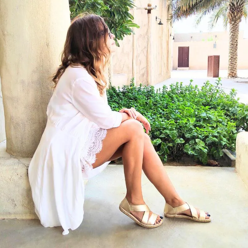Beach Espadrille in Champagne