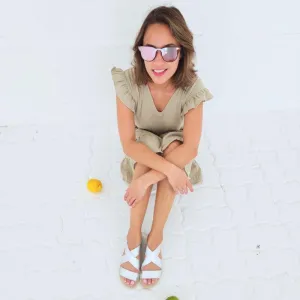 Beach Espadrille in Metallic Silver