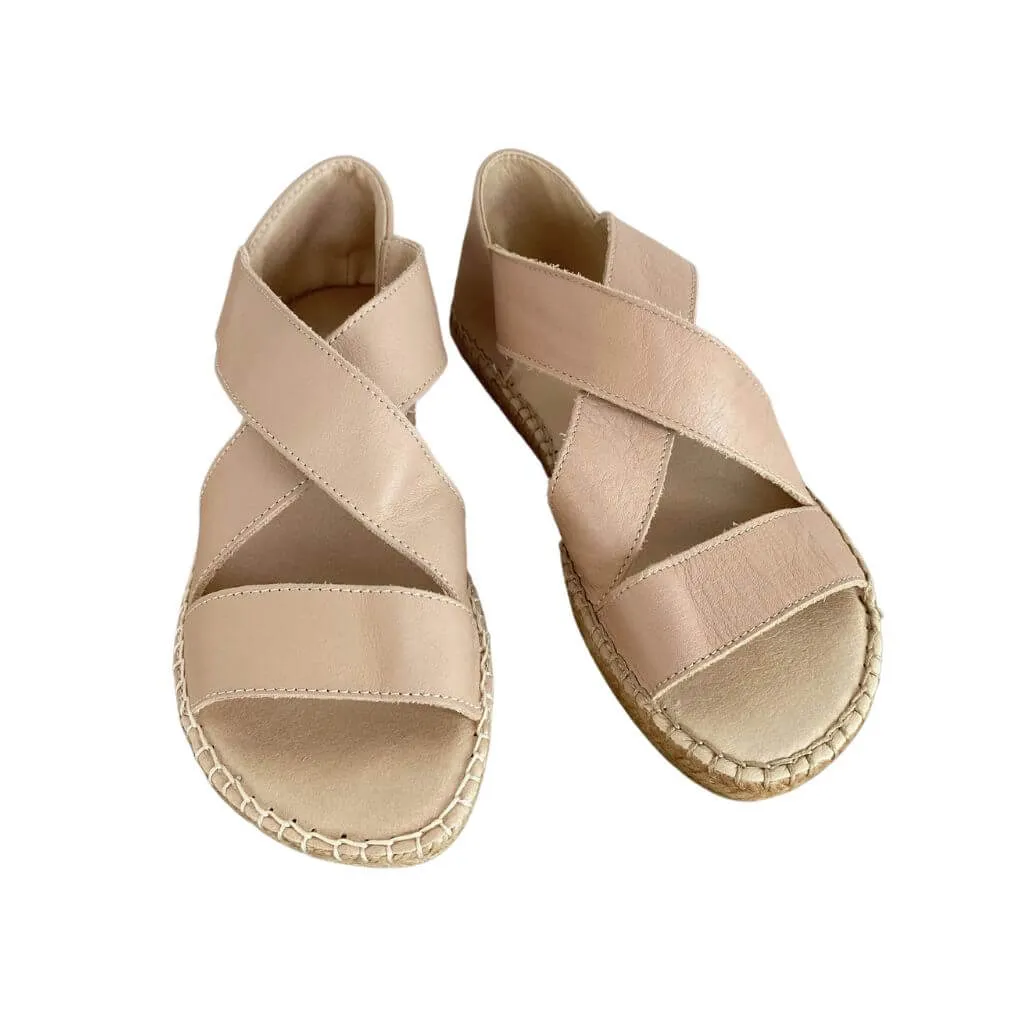 Beach Espadrille in Sand Leather