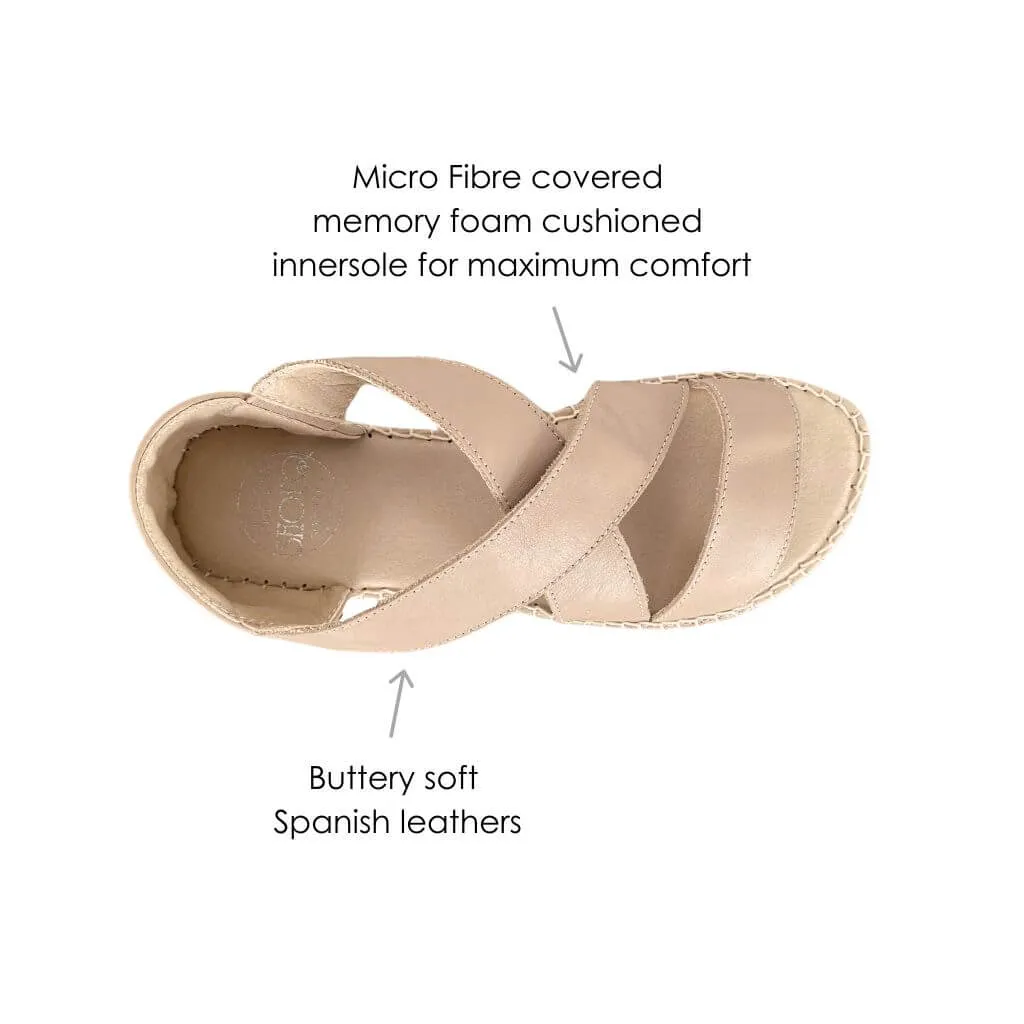 Beach Espadrille in Sand Leather