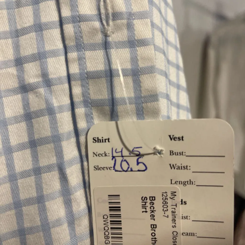 Becker Brothers White/Blue Check Shirt