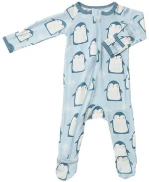 Bestaroo Blue Penguins Footie with Zipper