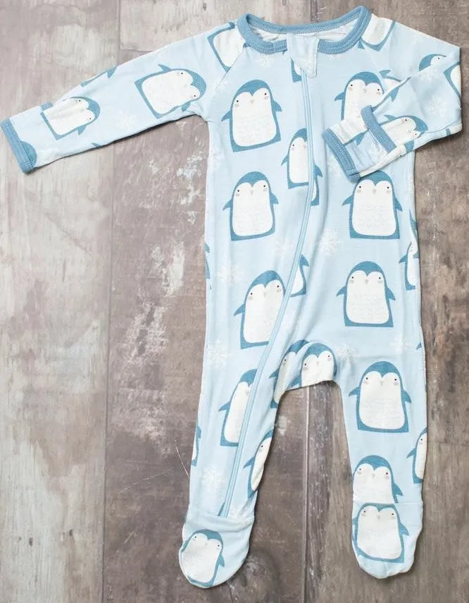 Bestaroo Blue Penguins Footie with Zipper