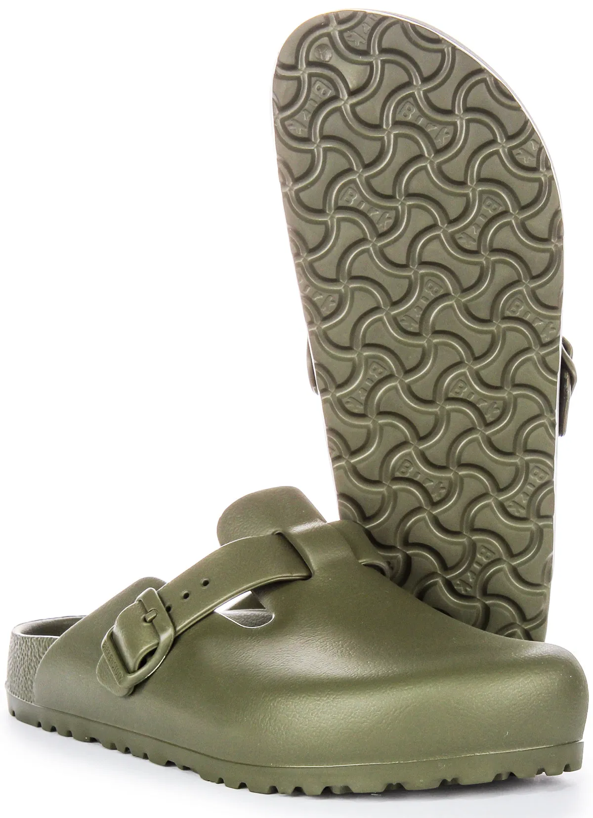 Birkenstock Boston Eva In Khaki | Narrow Fit