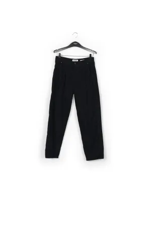 Black cotton-corduroy trousers