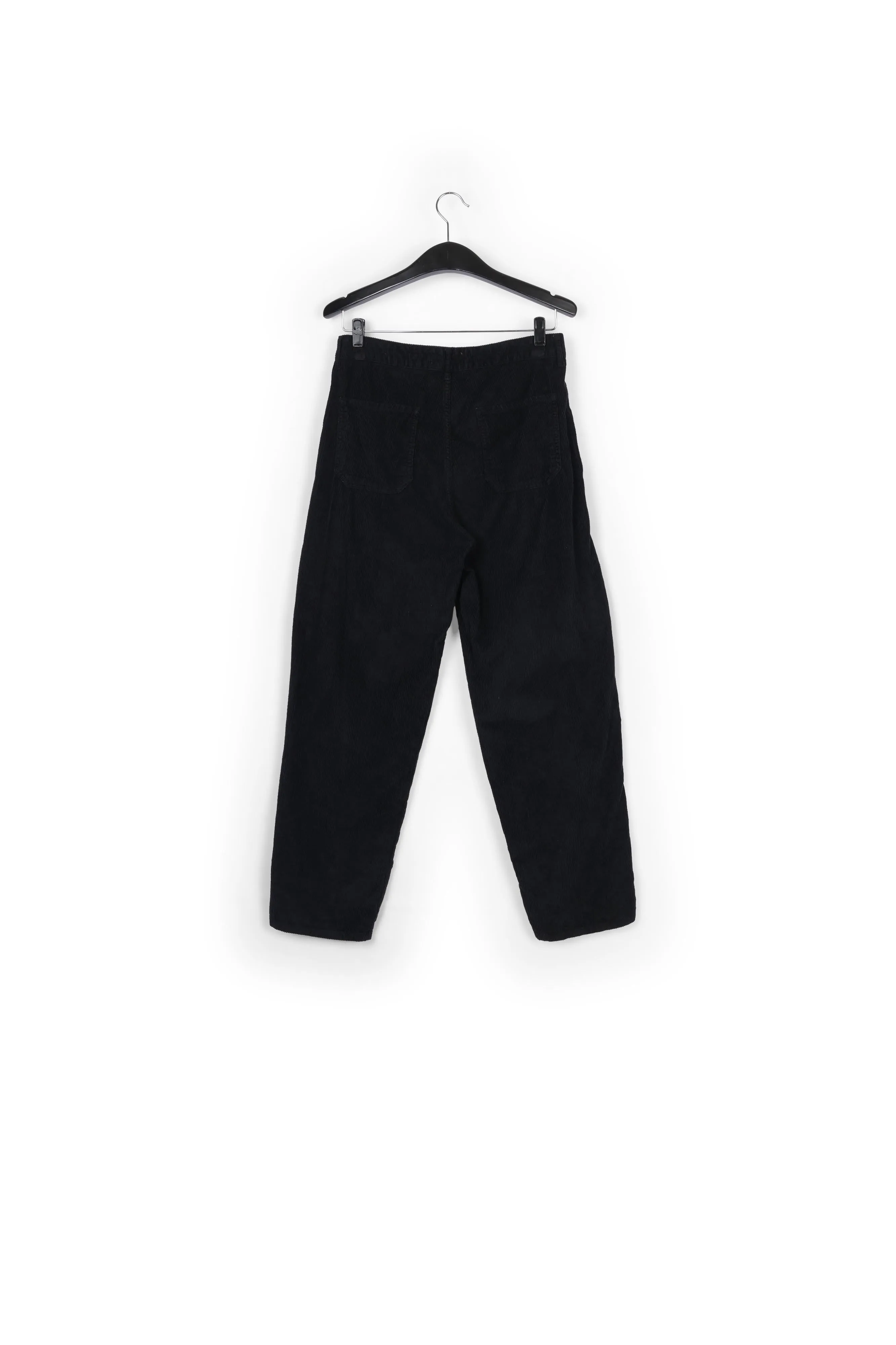 Black cotton-corduroy trousers