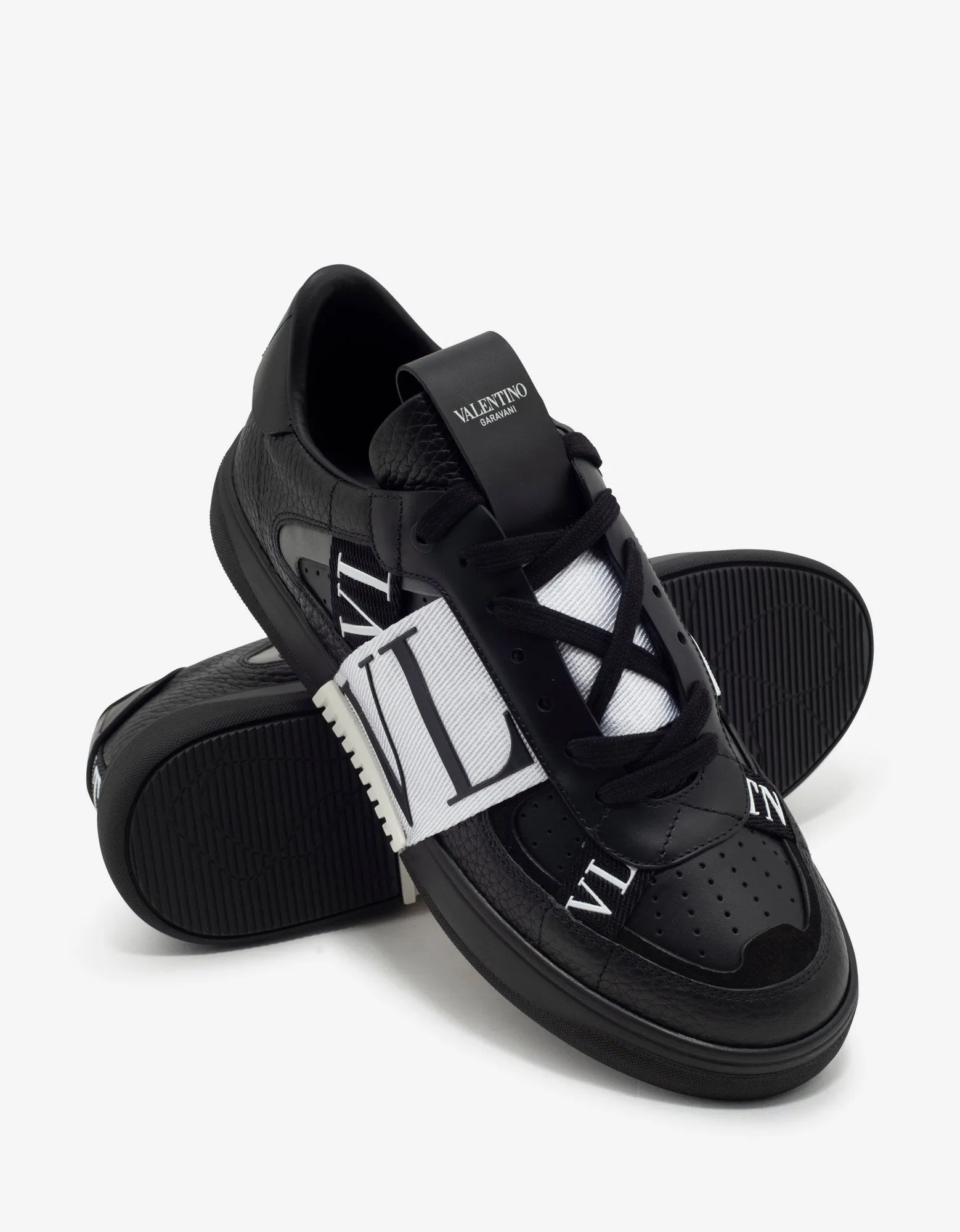 Black VL7N Trainers with Bands