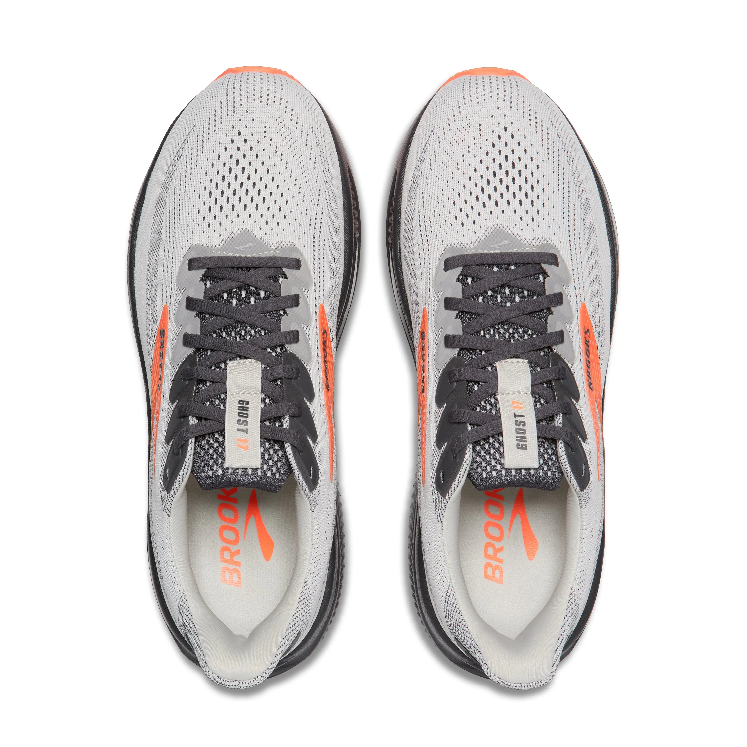 Brooks | Ghost 17 | Men's | Oyster Mushroom/Orange/Ebony
