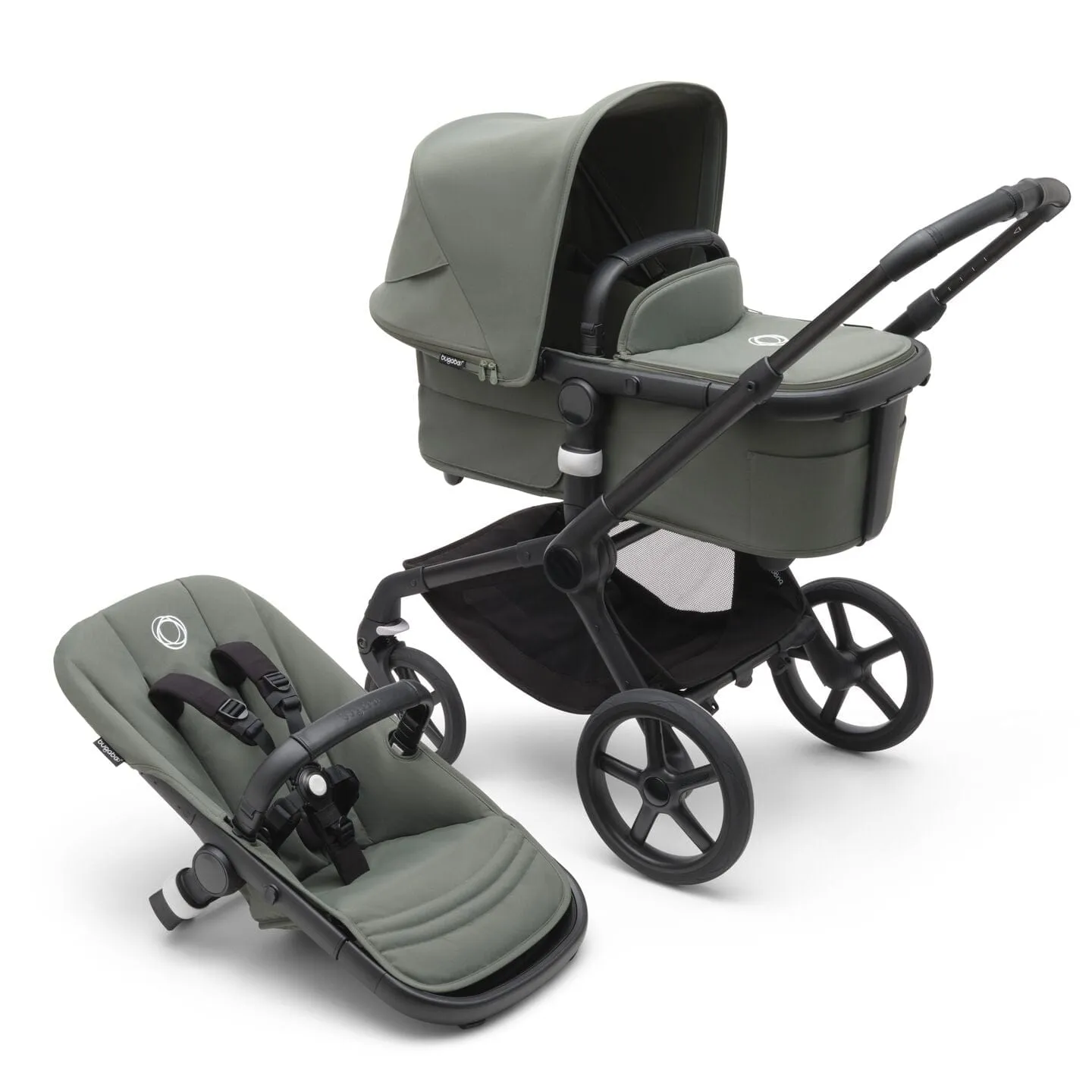 Bugaboo Fox 5, Cabriofix i-Size and Base Travel System - Black/Forest Green