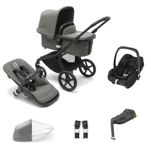 Bugaboo Fox 5, Cabriofix i-Size and Base Travel System - Black/Forest Green