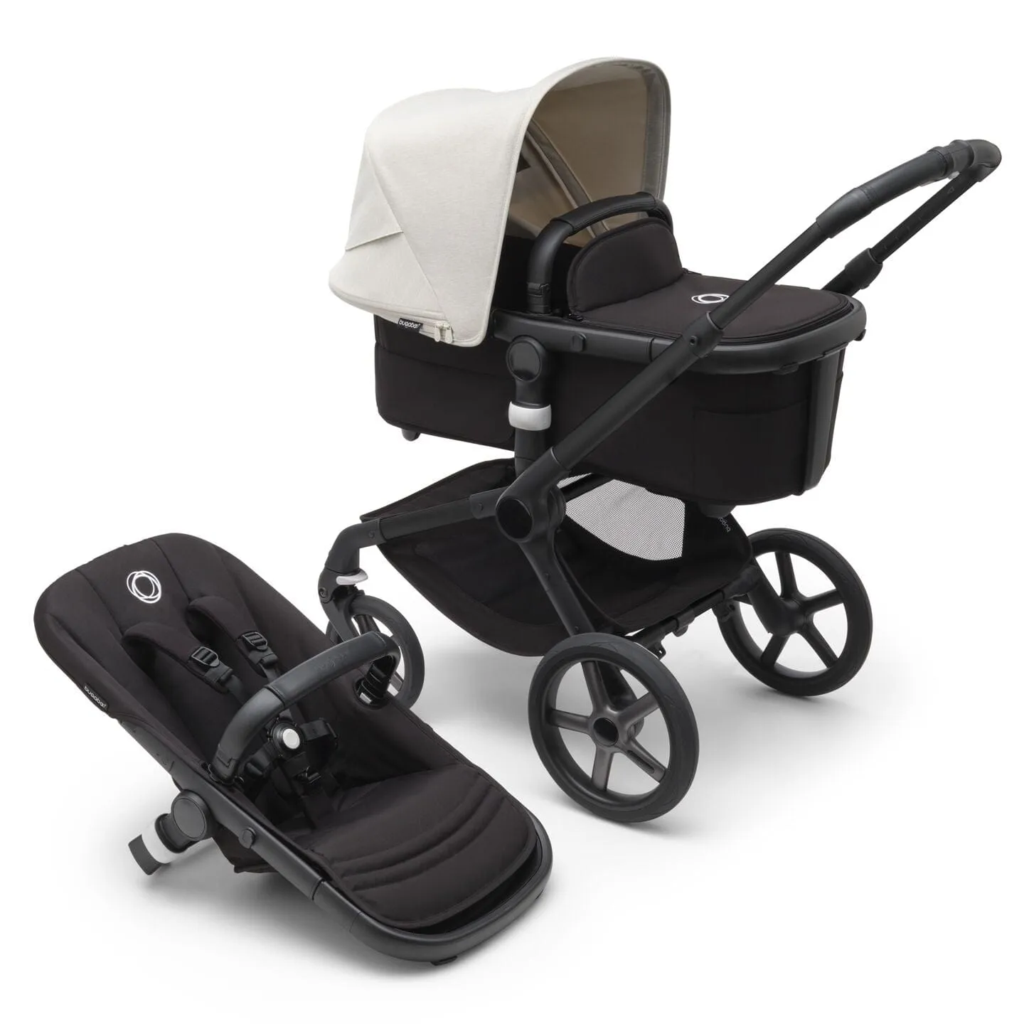 Bugaboo Fox 5, Cabriofix i-Size and Base Travel System - Black/Misty White