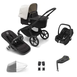 Bugaboo Fox 5, Cabriofix i-Size and Base Travel System - Black/Misty White