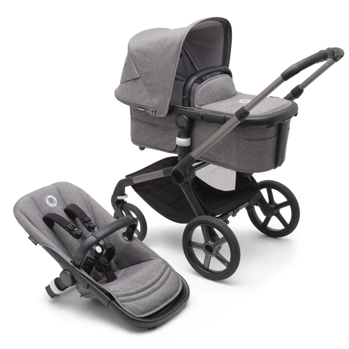 Bugaboo Fox 5, Cabriofix i-Size and Base Travel System - Graphite/Grey Melange