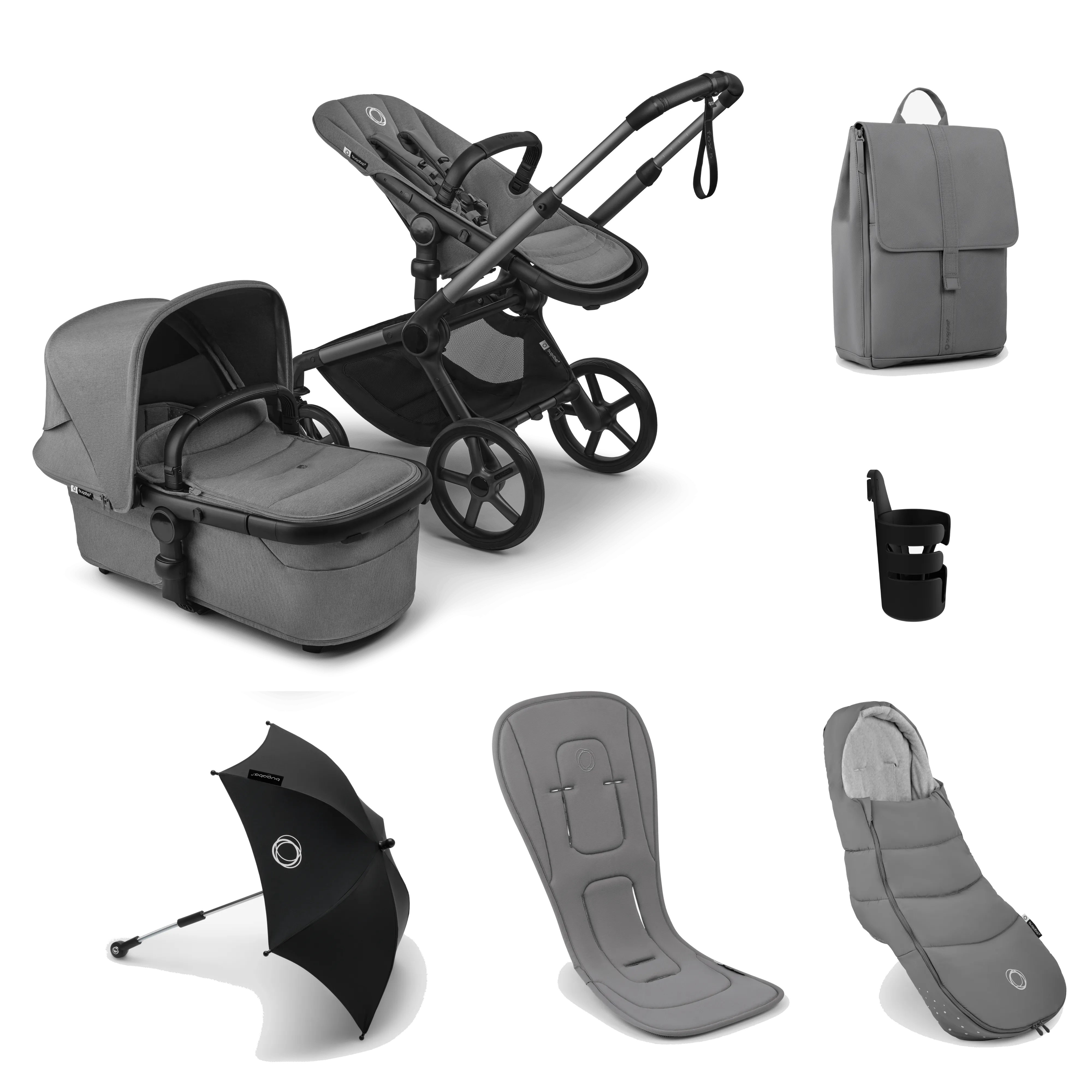 Bugaboo Fox 5 Renew Complete Bundle - Graphite/Moon Grey/Moon Grey