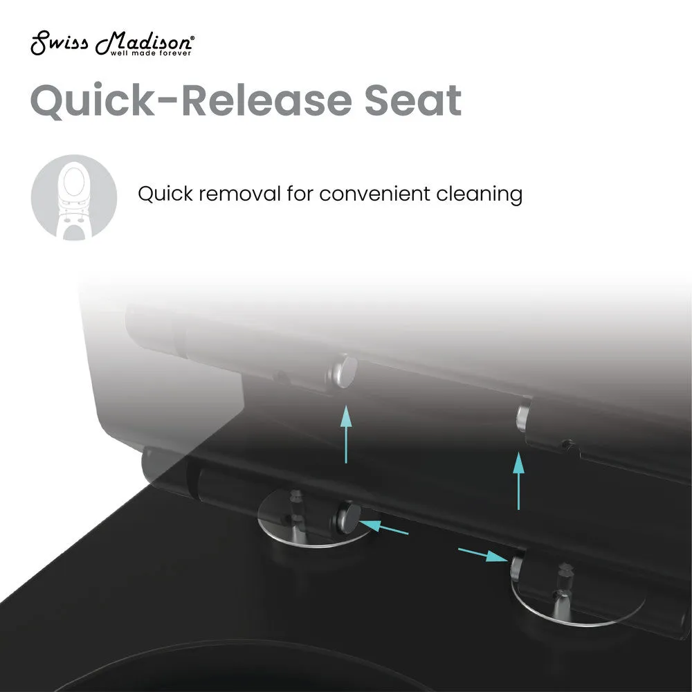 Calice Two-Piece Elongated Rear Outlet Toilet Dual-Flush 0.8/1.28 gpf in Matte Black