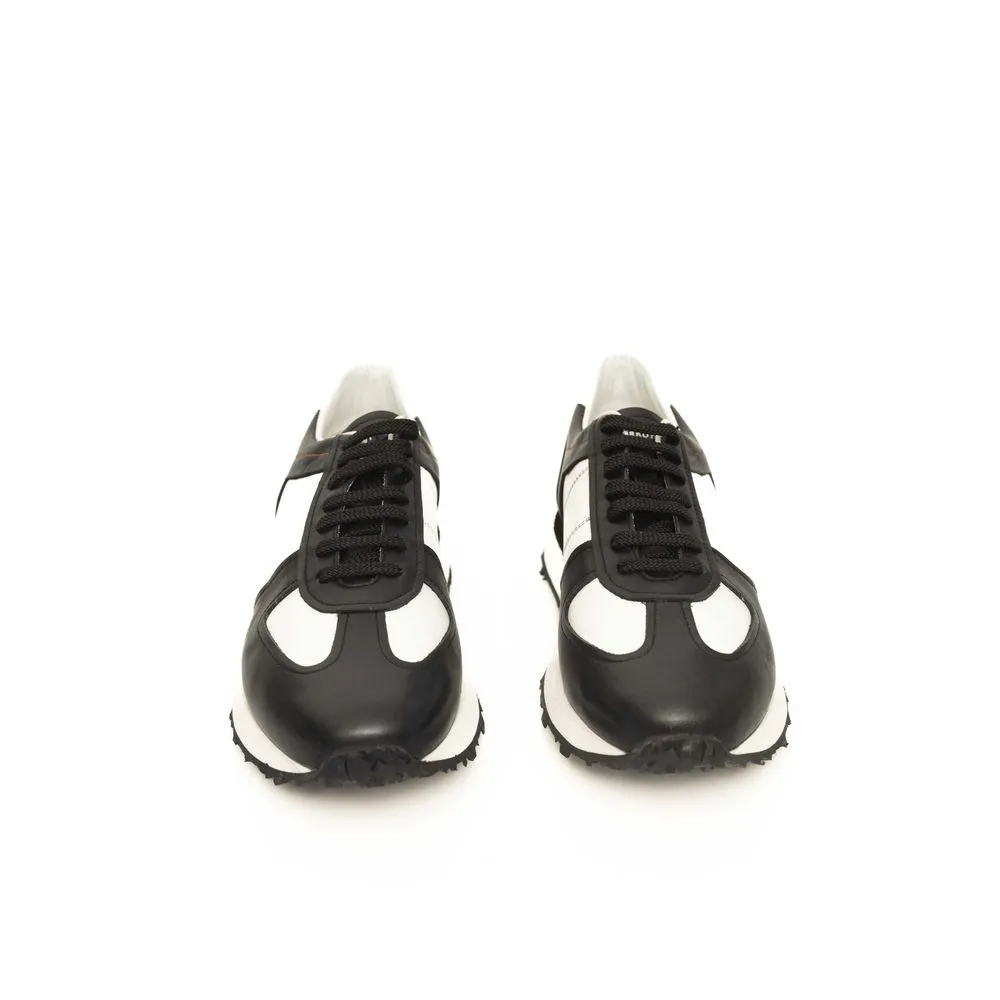 Cerruti 1881 Black Calfskin Men Sneaker