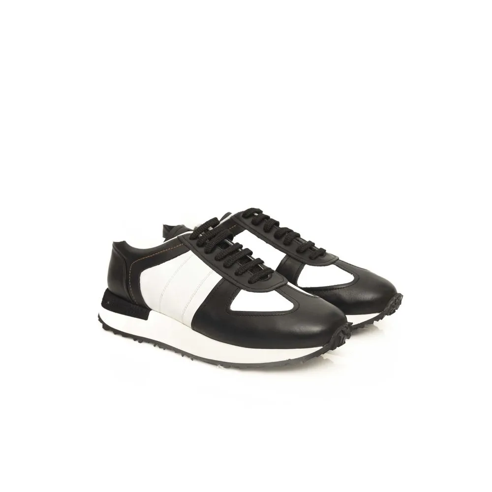 Cerruti 1881 Black Calfskin Men Sneaker