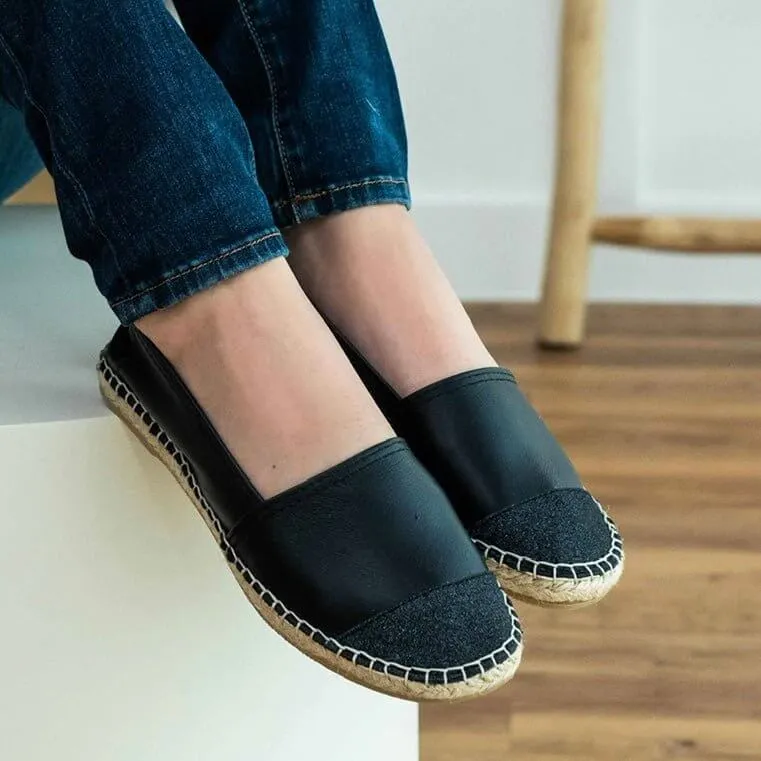 Classic Espadrille in Midnight Glitter